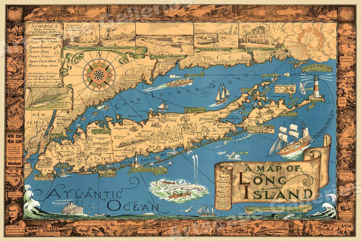 Mapa antigo de Long Island